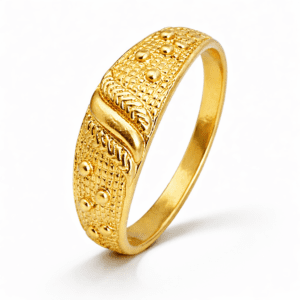 Men's Royal Textured Wave Pattern Imitation Ring