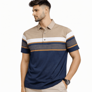 Men’s Classic Stripe Ultra Premium Polo T-Shirt
