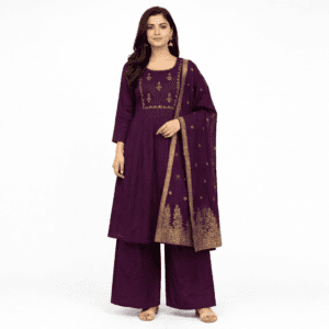 Women's Royal Embroidered Kurta Palazzo with Dupatta