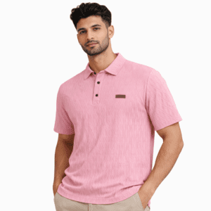 Men's Diamond Cationic Jacquard Premium Polo T-Shirt