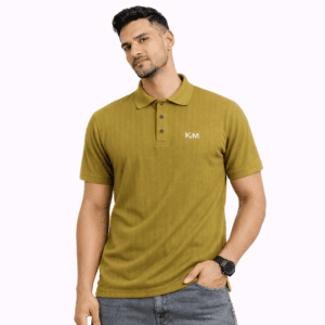 Men's K&M Textured Polo T-Shirt Half Sleeves