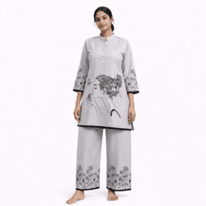 Women's Floral Art Design Kurti with Palazzo