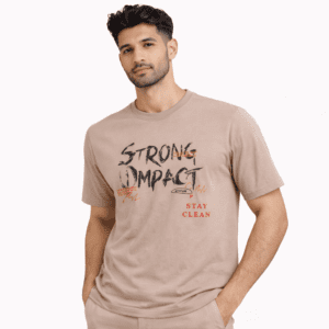 Men's Strong Impact Graphic Printed Round Neck T-Shirt