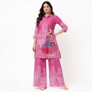 Women’s Heritage Graphic Design Kurti & Palazzo Set