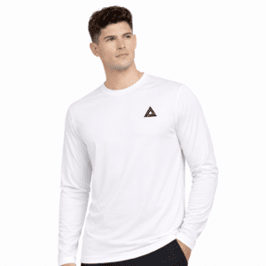 Men’s Round Neck Solid Lycra Full Sleeves White T-Shirt