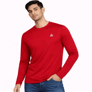 Men’s Round Neck Solid Lycra Full Sleeves T-Shirt