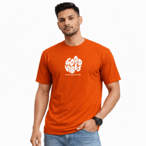 Men's Good Vibe Graphic Design Half Sleeves T-shirt