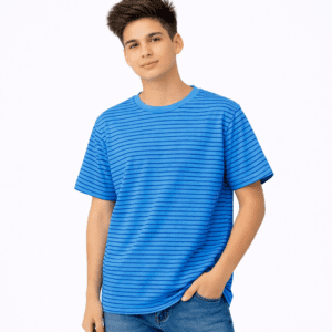 Kid's Summer Stripe Regular Round Neck Cotton T-Shirt